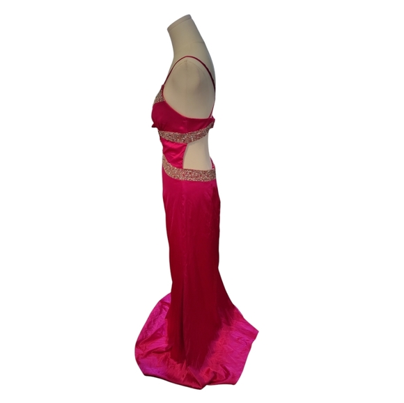 Sean Couture Barbie Paris Pink Backless Low Cut Sequin Prom Gown Size Small - Picture 4 of 10